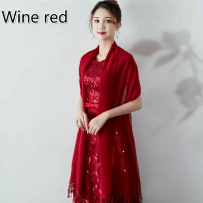 Novia Boda Envolturas Mantón Dama Banquete Vestido Formal Bolero Tippet Estola Gasa Foto 1 de 4