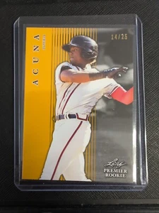 2018 LEAF PREMIER ROOKIE #PR-22 ATLANTA BRAVES RONALD ACUNA RC NM-MT SP SN 14/25 - Photo 1 sur 3