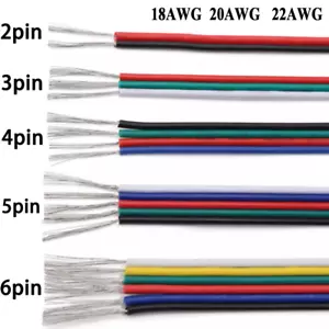 Cable conector extensión tira LED RGB 18AWG 20AWG 22AWG 2/3/4/5/6 pines - Imagen 1 de 9
