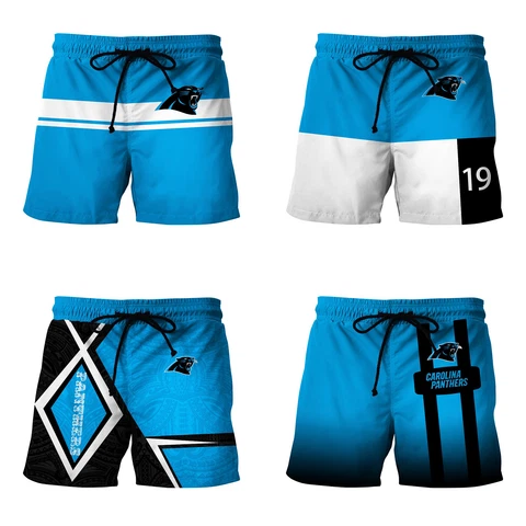 Carolina Panthers Mens Athletic Board Shorts Drawstring Shorts Loose Swim Trunks Cover