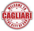 Cagliari Grunge Welcome Travel Stamp Car Bumper Sticker Decal - "SIZES"