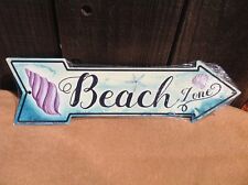 Beach Zone Sea Shells This Way To Arrow Sign Directional Novelty Metal 17" x 5"