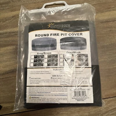 Sunnydaze 2-Tone Gray/Black round Outdoor Fire Pit Cover - Heavy-Duty - Image 1 of 4