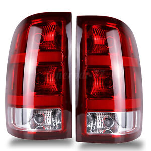 Pair Tail Lights Rear Lamps Left Right For GMC Sierra 2007-2013 1500 2500 3500HD