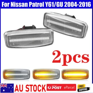 2X Sequential Side Indicators for Nissan Patrol Y61/GU (2004-2016) - Clear AU - Picture 1 of 8