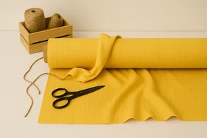 Hansa Yellow Linen Blend Fabric by the Yard – Great for Apparel, Decor & Crafts - Picture 1 of 10
