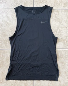 Nike Running Mens Sleeveless Black Training Tank Top Medium Track Ball Sport Top - Picture 1 of 20