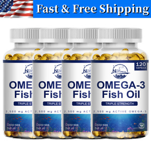 1-4X Omega 3 Fish Oil Capsules Triple Strength Joint Support 2160 mg EPA & DHA