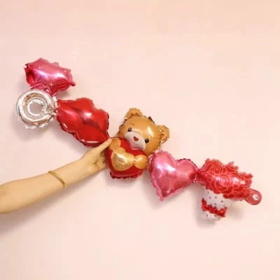 Anillo Globo Corazón Amor Diamante Boda Compromiso Fiesta Decoración Auto Sello Foto 1 de 4