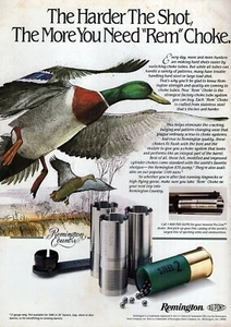 Remington Rem 1986 tubos estranguladores pato caza anuncio impreso en color original - Imagen 1 de 1