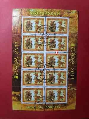 Azerbaiyán 2011 * Europa CEPT * Bosques * ERROR * RARO * HOJA * USADO - FD Foto 1 de 2