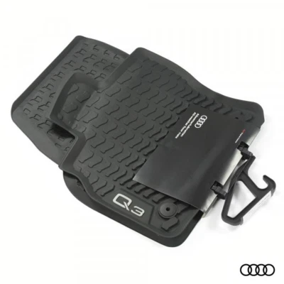 Set 2 Tappetini Originali Audi Q3 in gomma dal 2019 anteriori nero 83B061501 041 - Immagine 1 di 4