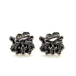 Authentic Ed Hardy “Love Kills Slowly” Stainless Steel Earrings With Box - Picture 1 of 7