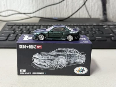 Kaido House x Mini GT Nissan Skyline GT-R (R34) Kaido Works Green #074 OPEN BOX - Image 1 of 4