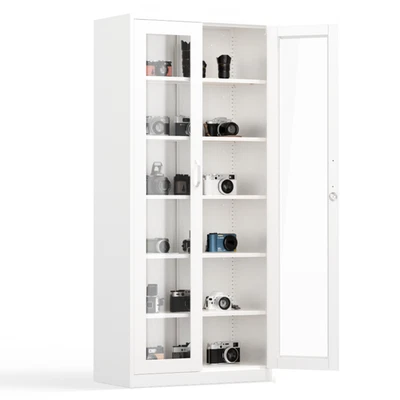 Vitrina Gabinete de curiosidades Estantería Librería Gabinete de licor con puertas de vidrio Foto 1 de 4