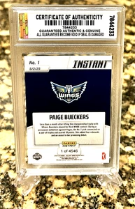 Paige Bueckers 2025 Panini Instant Graded Gem-MT 10 Rookie WNBA Debüt #1 - Bild 1 von 5