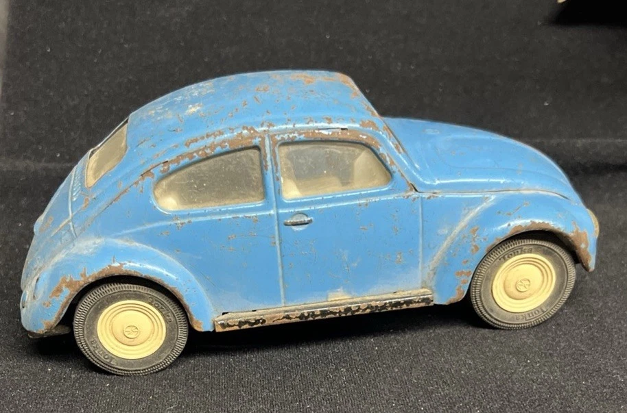 Винтажный металлический прессованный металлический синий жук Volkswagen VW Beetle 1960-х Tonka 52680 8,5 дюйма - Изображение 1 из 4