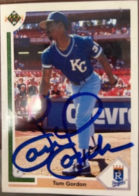 1991 Upper Deck TOM GORDON #431 🔥 Royals  ⚾️ GORGEOUS Autograph  ⚾️  Auto 🔥🔥 - Image 1 of 2