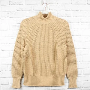 Maglione J Crew cammello marrone maglia grossa tartaruga finto collo manica lunga taglia XXS - Foto 1 di 8