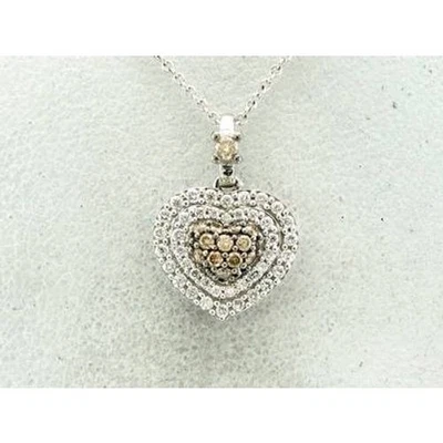 Le Vian 14K 白金心形吊坠项链 3/8 克拉巧克力钻石 — 第 1/4 张图片