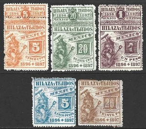 Mexico HILAZA Y TEJIDOS 1896-97 Revenue Group #HT 20A-HT 24B CV $27.00 - Picture 1 of 1
