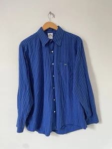 Lacoste Hemd XL (44) Blau Gestreift Langarm Retro Mod Roller Vintage - Bild 1 von 11
