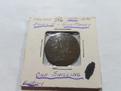 J46 Irlanda James II 1689 chelín pistola dinero E-180-1 Foto 1 de 2