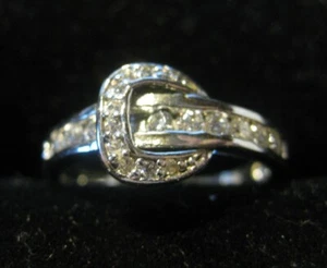 PROMISE FRIENDSHIP RING LOTS OF CUBIC ZIRCONIA CHIPS AROUND, SIZES 5-6&7 - Picture 1 of 4