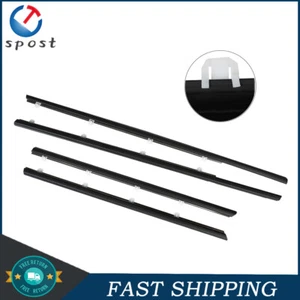 For 2012-2015 Honda Civic 4Pcs Black Weatherstrip Window Moulding Trim Seal Belt - Picture 1 of 12