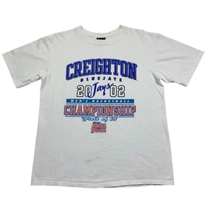 De colección 2002 Creighton Blue Jays NCAA Torneo Campo de 65 Talla L Blanco Desvanecido - Imagen 1 de 12