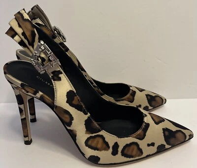 Cristais de salto Giuseppe Zanotti Samia estampa animal seda estilingue NOVO $895 tamanho 37 - Imagem 1 de 4