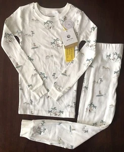 Petit Lem Kids Holiday Tropical Santa Reindeer Fitted Cotton Pajama Set Size 6 - Picture 1 of 4