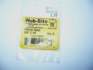 Hob-Bits Fillister Head Screws, #H 835, 2-56, 3/8" length, brass - Picture 1 of 1