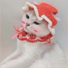 Hand-Knitted Pet Costume Hat - Whimsical and Adorable Cat Disguise