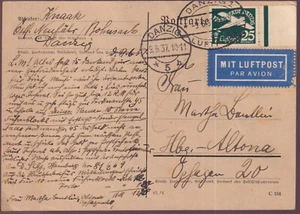 DANZIG, Mi. 253-Rand, Lp- 9.6.37 nach Hamburg/Altona - Bild 1 von 2