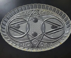 MCM Bohemian Crystal FISH PLATTER 12"x9" Czech 24% - Picture 1 of 4