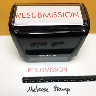 Resubmission Rubber Stamp Red Ink Self Inking Ideal 4913 - Image 1 of 3