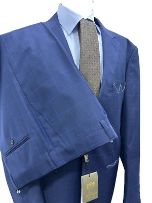 Traje Hombre Príncipe de Gales Azul Lana Tasmania 46 48 50 52 54 56 58 60H / Inv - Imagen 1 de 4