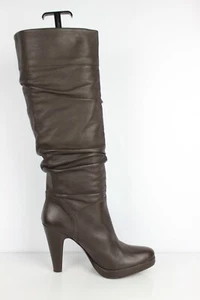 ALBANO Italy Bottes Cuir Marron foncé Plissé T 39 Très bon état - Imagen 1 de 12