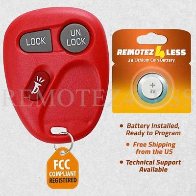 Keyless Entry Remote for 1998 1999 2000 2001 Chevrolet S10 Car Key Fob Red — 第 1/4 张图片