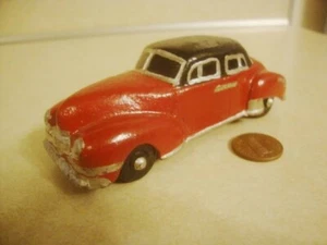 Vintage 1940's SUN Rubber Car DODGE SEDAN CUSTOMIZED Toy Red Black Silver Nice! - Picture 1 of 6