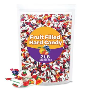 Caramelos duros rellenos de frutas, sabores surtidos Bon Bon Bons, paquete a granel de 2 libras (aproximadamente... - Imagen 1 de 6