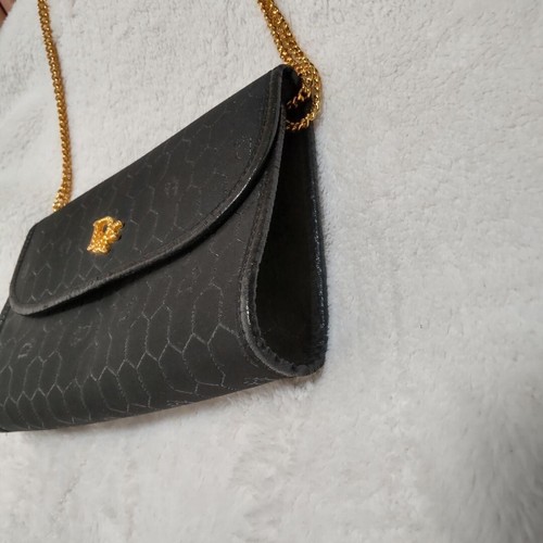Borsa a tracolla catena Christian Dior a nido d'ape PVC pelle nera usata JP autentica