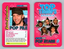 Justin Timberlake - Smash Hits! Popstars 3 2005 Top Trumps Specials Card