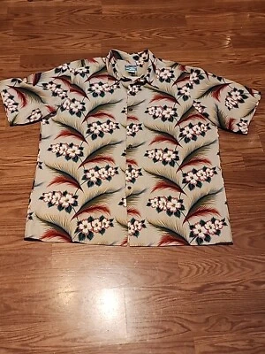 Reyn Spooner  Hawaiian Shirt Button Up XXL  Suede Shoes Brown - Image 1 of 4