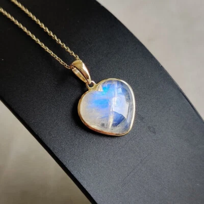 Delicato Arcobaleno Pietra Di Luna Gemma 925 Sterling Argento Artigianale - Immagine 1 di 4