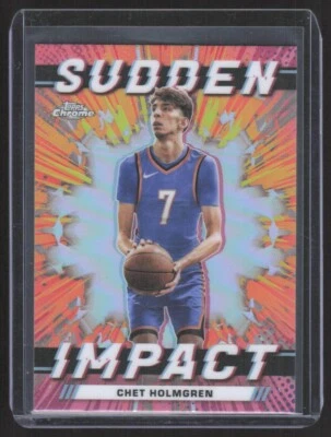 2024-25 TOPPS CHROME SUDDEN IMPACT CHET HOLMGREN OKLAHOMA CITY THUNDER #SI-23 - Image 1 of 2