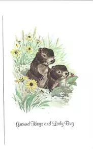 GROUND HOGS & THE LADY BUG-from ANIMAL WHIMSEY by MAURICE DAY - Picture 1 of 1