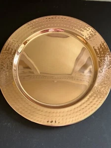 Old Dutch Hammered Copper Charger Plates 13”Set of 5 Thanksgiving Holiday Dining - Picture 1 of 24