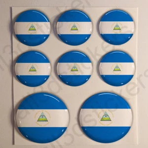 Stickers Nicaragua Gel Domed Resin 3D Flags Nicaragua Vinyl Sticker Decals Car - Picture 1 of 1